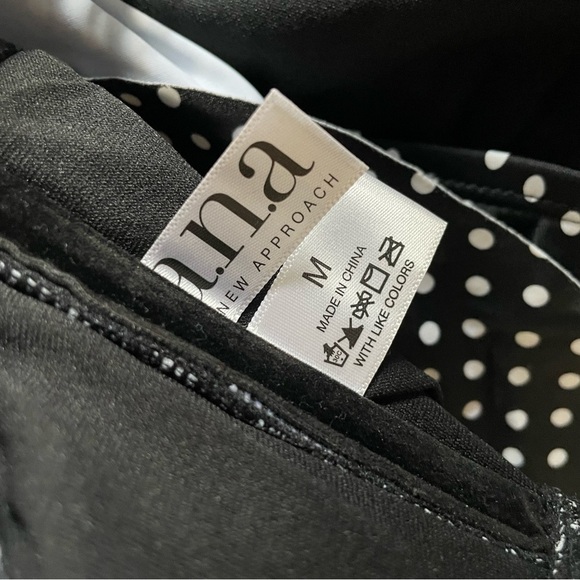 A.N.A. One piece Swimsuit Polka Dot Black & White M Off Shoulder or Halter NWT - Picture 9 of 12